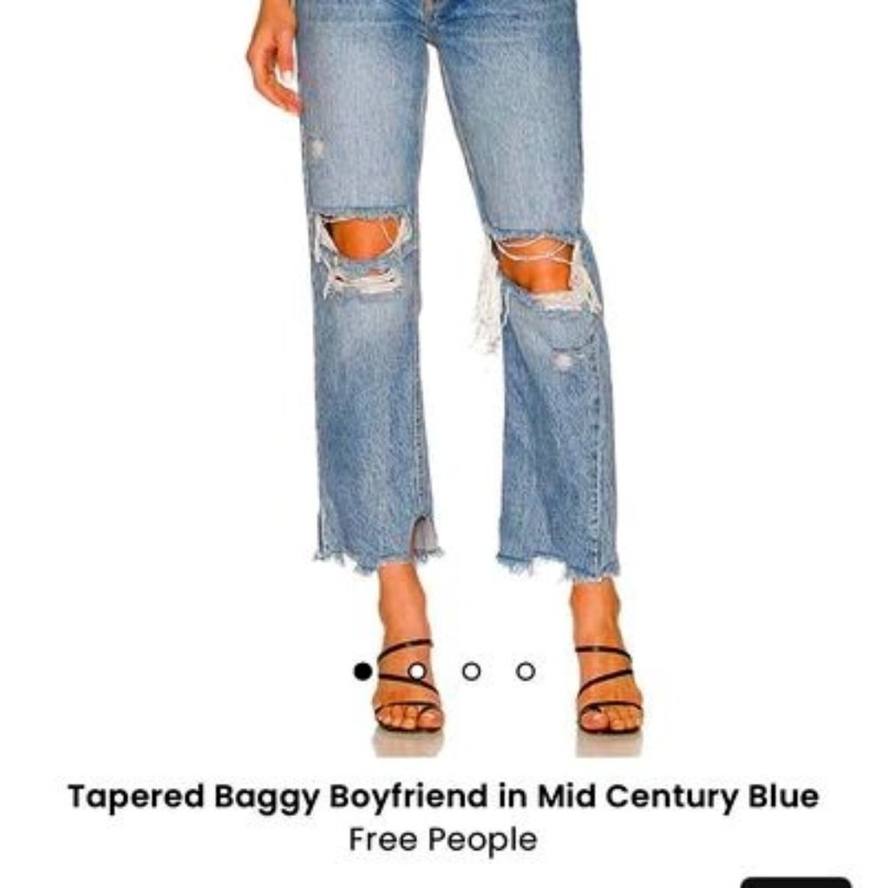Free people Tapered Baggy Boyfriend in Mid Century Blue size 26